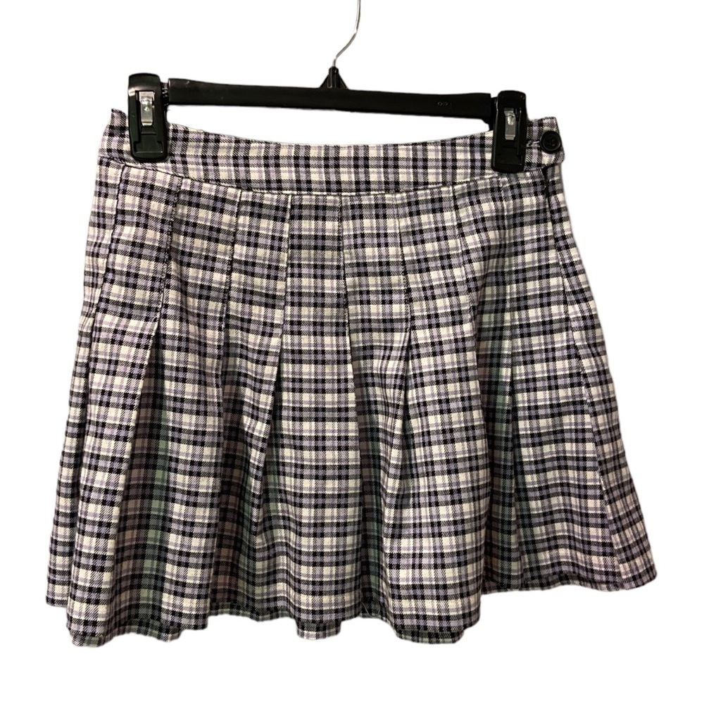 Full Tilt Black and White Plaid Mini Skirt